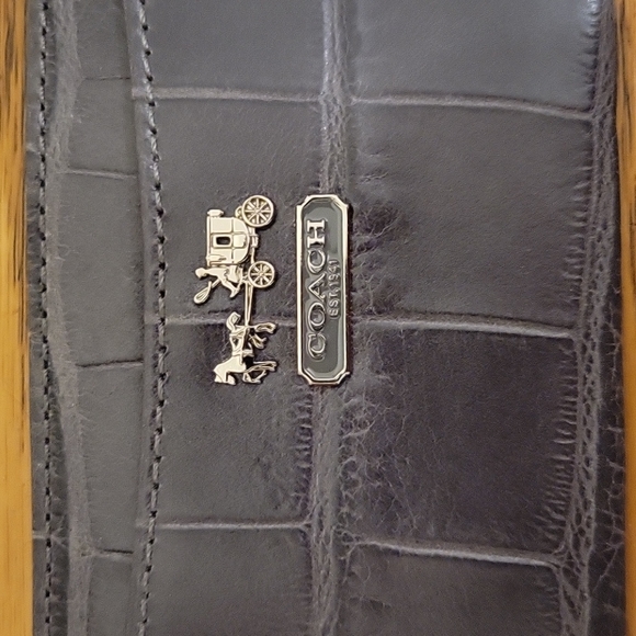 Coach Card Case, Gray Gator Print - Picture 3 of 3